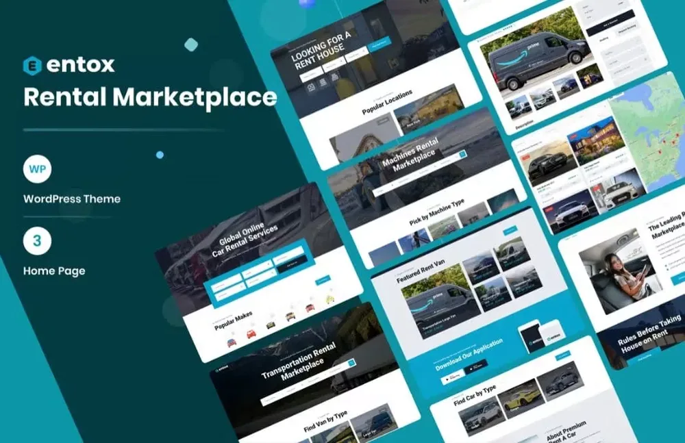 Entox – Rental Marketplace WordPress Theme product artwork