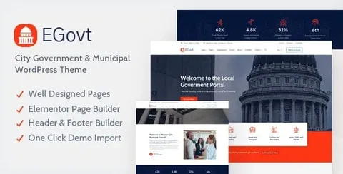 EGovt – City Government WordPress Theme product artwork