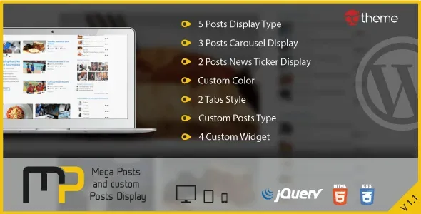 Mega Posts Display for Visual Composer product artwork