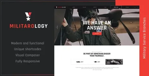 Militarology – Military Service WordPress Theme product artwork
