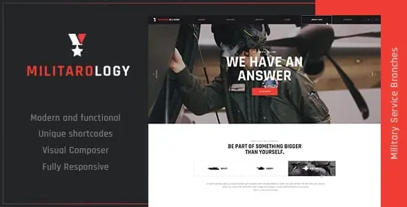 Militarology – Military Service WordPress Theme product artwork