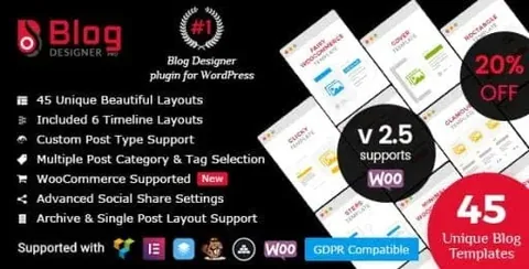 Blog Designer PRO for WordPress product artwork