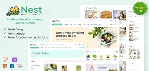 Nest – Multivendor Organic & Grocery Laravel eCommerce product artwork