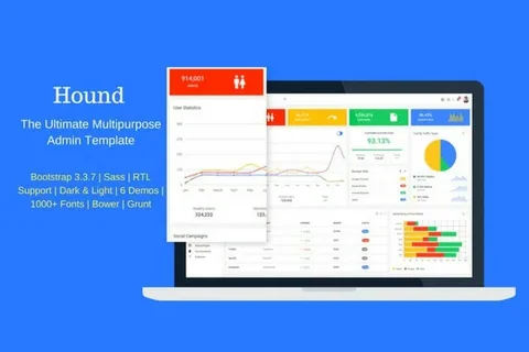 Hound – The Ultimate Multipurpose Admin Template product artwork