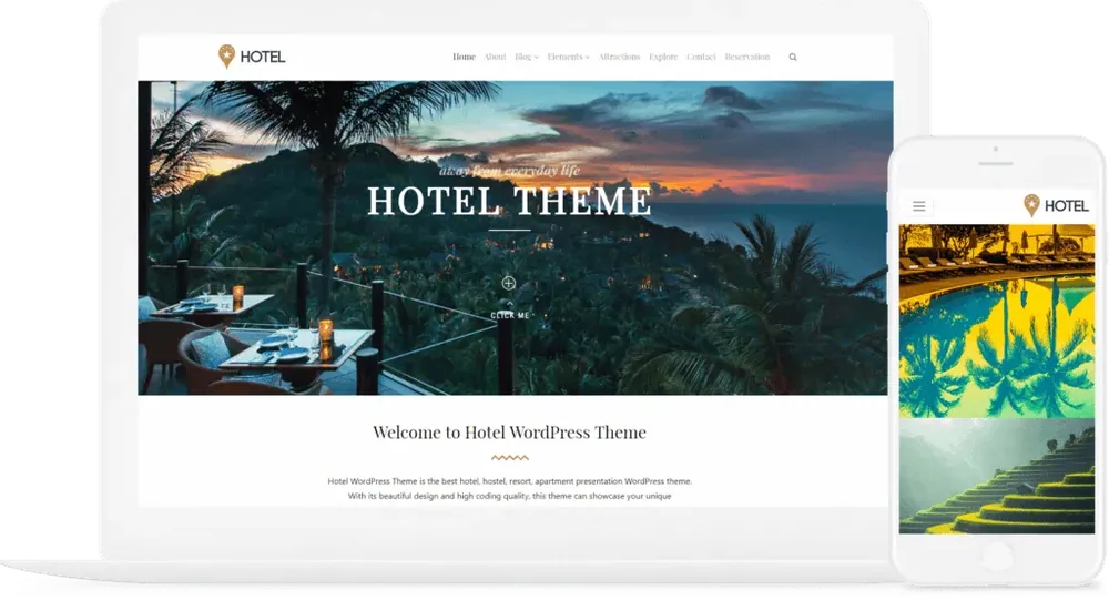 Hotel WordPress Theme product artwork