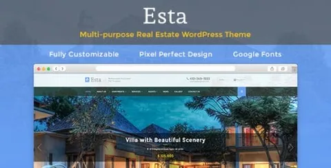 Esta – Responsive Real Estate WordPress Theme product artwork