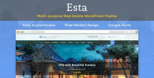 Esta – Responsive Real Estate WordPress Theme product artwork