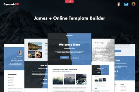 James – Responsive Email + Online Template Builder product artwork