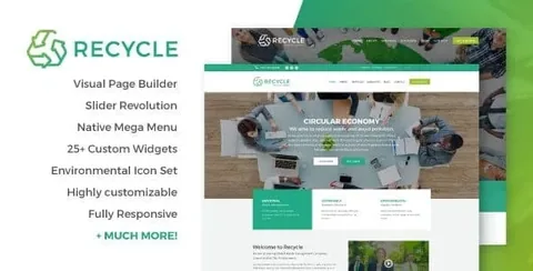 Recycle – Environmental & Green Business WordPress Theme product artwork
