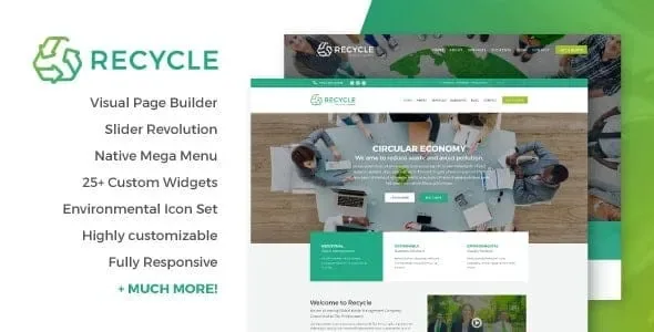 Recycle – Environmental & Green Business WordPress Theme product artwork