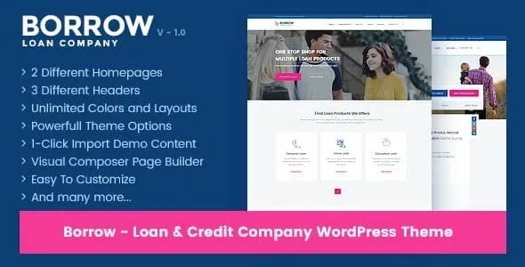 Borrow – Loan Company Responsive WordPress Theme product artwork