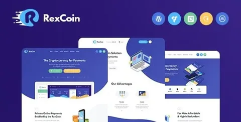 RexCoin – Cryptocurrency & Coin ICO WordPress Theme product artwork