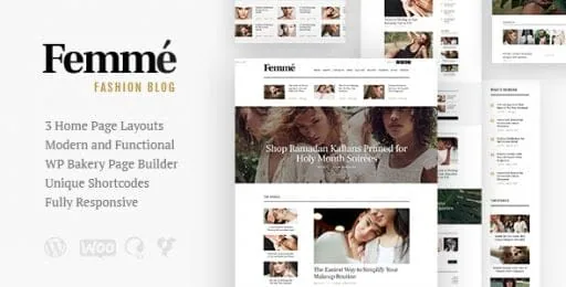 Femme – An Online Magazine & Fashion Blog WordPress Theme product artwork