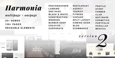 Harmonia – Creative Multi-Purpose WordPress Theme product artwork