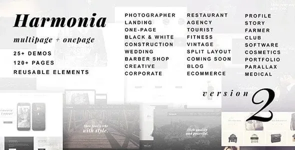 Harmonia – Creative Multi-Purpose WordPress Theme product artwork