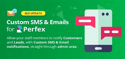 Custom SMS & Email Notifications module for Perfex CRM product artwork