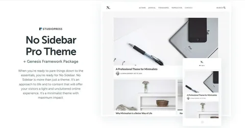 No Sidebar Pro Theme product artwork