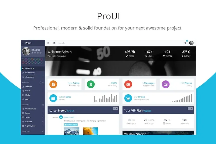 ProUI – Bootstrap Admin Template product artwork