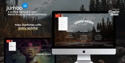 Jumbo: A 3-in-1 full-screen menu for WordPress product artwork