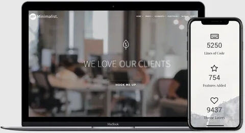 Minimalist WordPress Theme product artwork