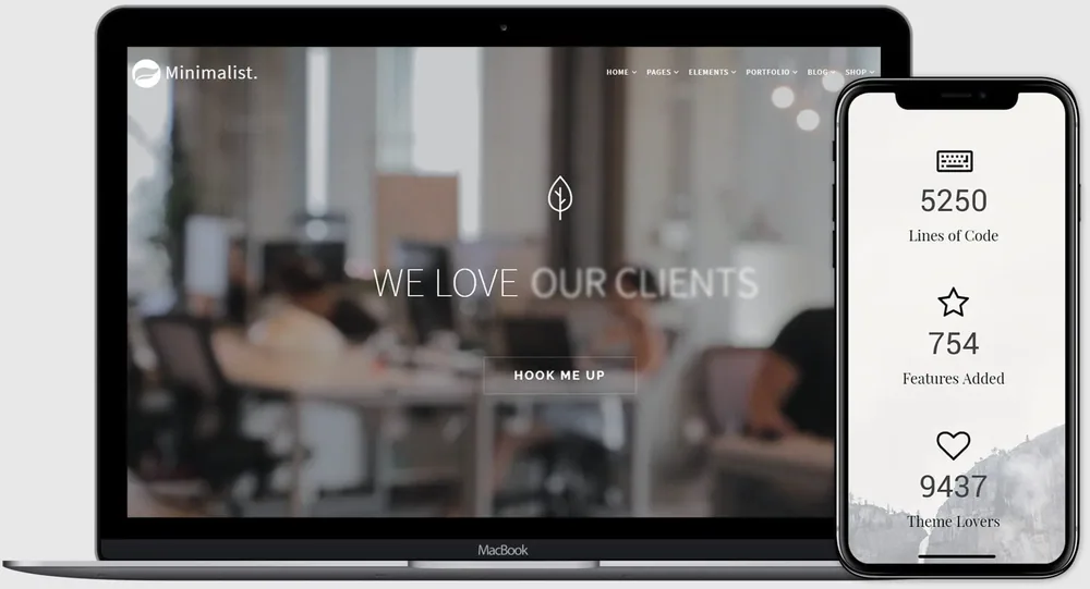 Minimalist WordPress Theme product artwork
