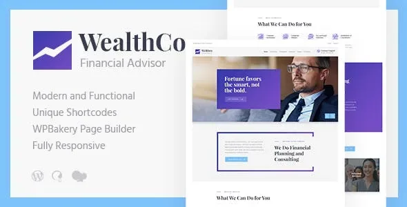 WealthCo – A Fresh Business & Financial Consulting WordPress Theme product artwork