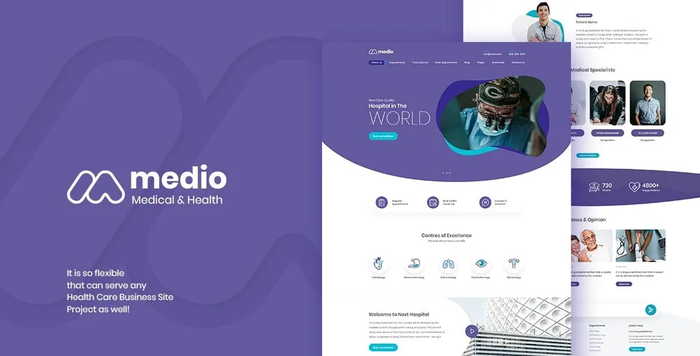 Medio – Medical Organization WordPress Theme product artwork
