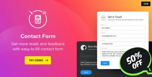 Contact Us Form – WordPress Contact Form Plugin product artwork