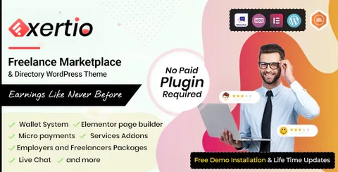 Exertio – Freelance Marketplace WordPress Theme product artwork