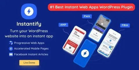 Instantify – PWA & Google AMP & Facebook IA for WordPress product artwork