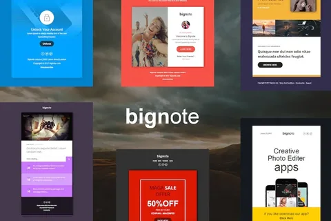 Bignote – 24 Unique Responsive Email Notification product artwork