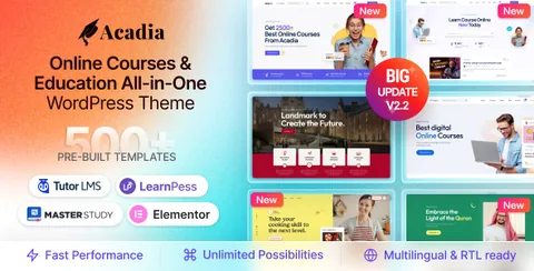Acadia – Education WordPress Theme product artwork