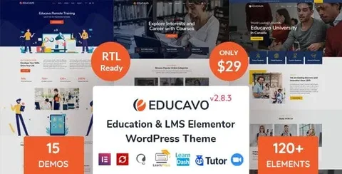 Educavo – Online Courses & Education WordPress Theme product artwork