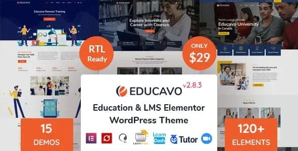 Educavo – Online Courses & Education WordPress Theme product artwork