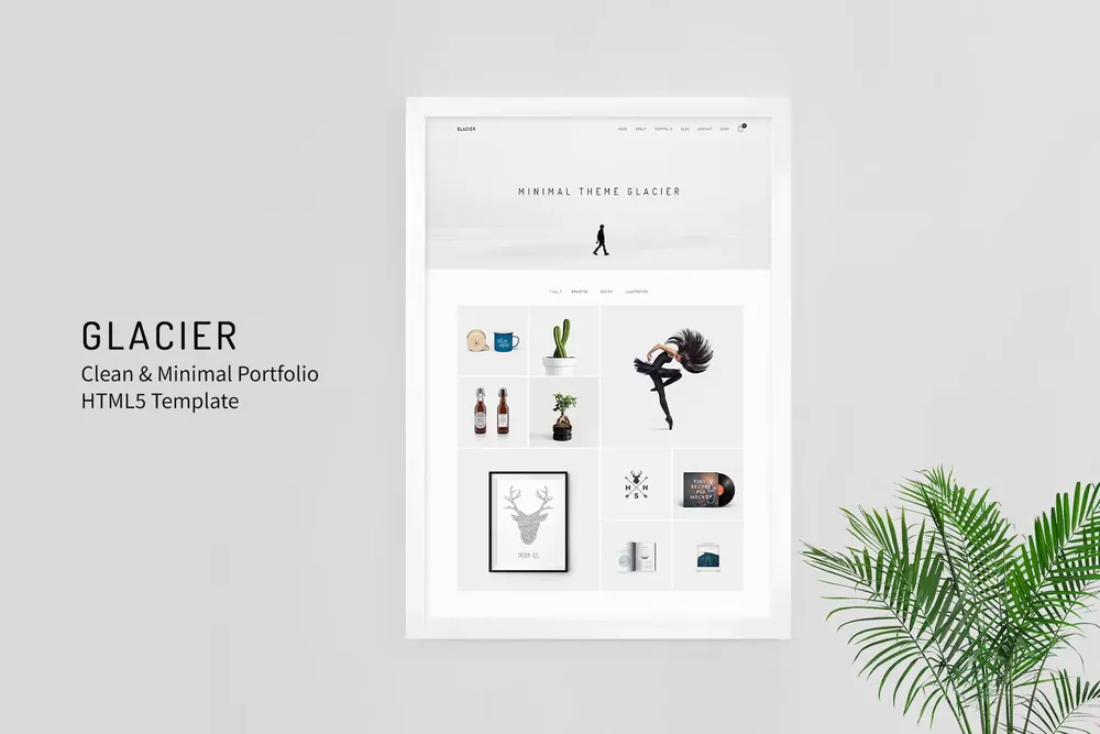 Glacier – Clean & Minimal Portfolio HTML5 Template product artwork