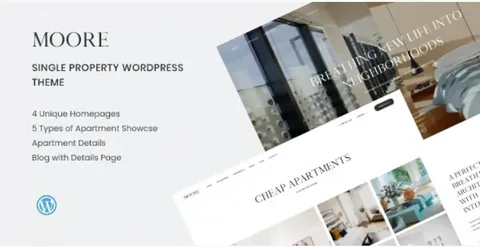 Moore – Single Property WordPress Theme product artwork