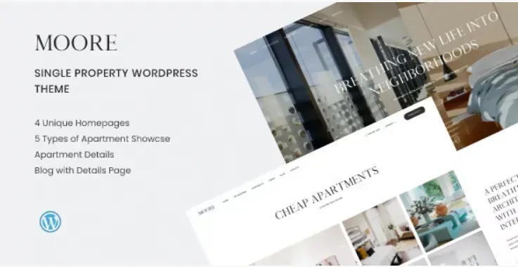 Moore – Single Property WordPress Theme product artwork