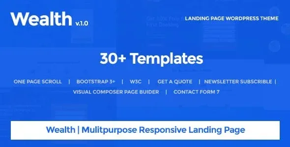 Wealth – Multi Purpose Landing Page WordPress Theme product artwork