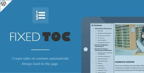 Fixed TOC – Table of Contents for WordPress product artwork