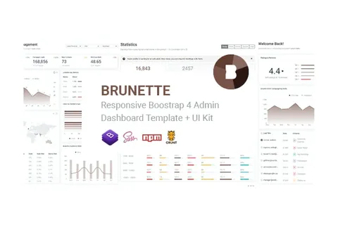 Brunette – Bootstrap 4 Admin & Powerful UI Kit product artwork