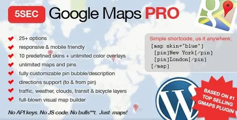 5sec Google Maps Pro WordPress Plugin product artwork
