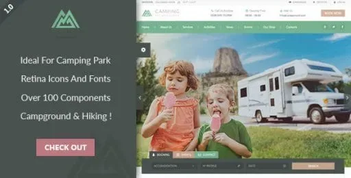 Camping Village WordPress Theme product artwork
