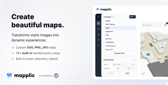 Mapplic – Custom Interactive Map WordPress Plugin product artwork