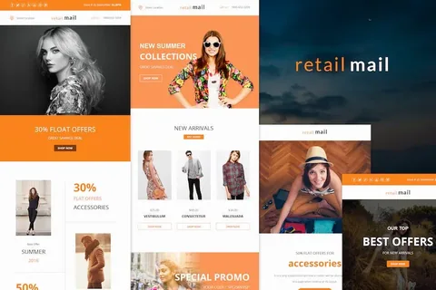 Retail Mail – Responsive E-mail Templates set product artwork