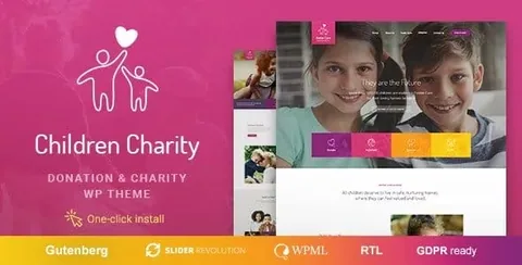 Children Charity – Nonprofit & NGO WordPress Theme product artwork