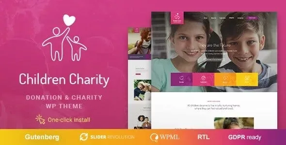 Children Charity – Nonprofit & NGO WordPress Theme product artwork