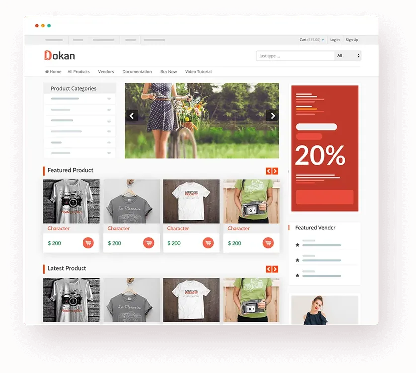 Dokan eCommerce Theme product artwork