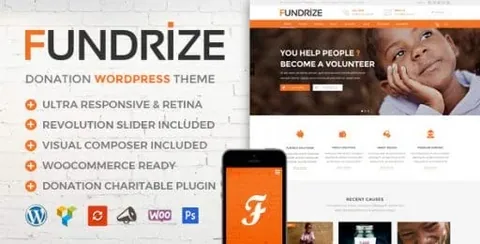 Fundrize – Responsive Donation & Charity WordPress Theme product artwork