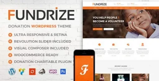 Fundrize – Responsive Donation & Charity WordPress Theme product artwork