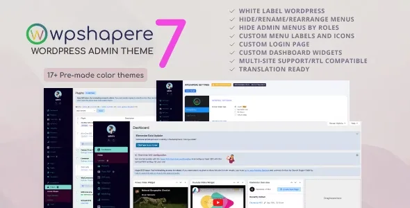 WordPress Admin Theme – WPShapere product artwork